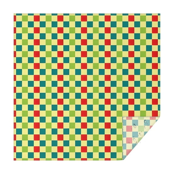 Multi Color Checkerboard Checkered Pattern Square Tablecloth,Waterproof Square Table Cover,Wipeable Spillproof Washable Table Cover for Home Kitchen Party Decor 42"X42"(107x107cm)