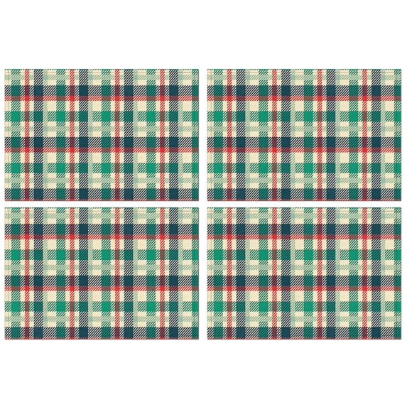 Multi Color Checkerboard Checkered Pattern Summer Placemats Table Placemats Set Of 4-Linen Kitchen Washable Placemats Table Mats 11.8"x17.7" Non-Slip Heat Resistant