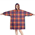 thumbnail image 1 of Multi Color Checkerboard Checkered Pattern Wearable Oversized Blanket,Wearable Blanket Hoodie for Adults,Cozy Hooded Blankets with Super Pockets,Super Warm Fuzzy Pullover for Women & Men, 1 of 6