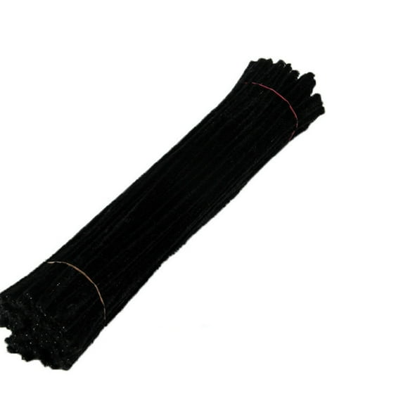 Multi-Color Chenille Stems,Pipe Cleaners Craft Bulk,Chenille Stems Art,Creative Chenille Stems,DIY Pipe Cleaner for Home Arts and Crafts Decorations Supplies,100 Pieces,Black