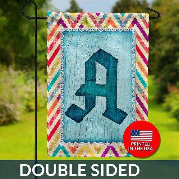 Multi Color Chevron Monogram Garden Flag Letter A Modern Decor 1