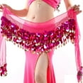 thumbnail image 1 of Multi Color Chiffon Belly Dance Hip Wrap Scarf Coin Sequin Waistband Skirt Drop Shipping, 1 of 2