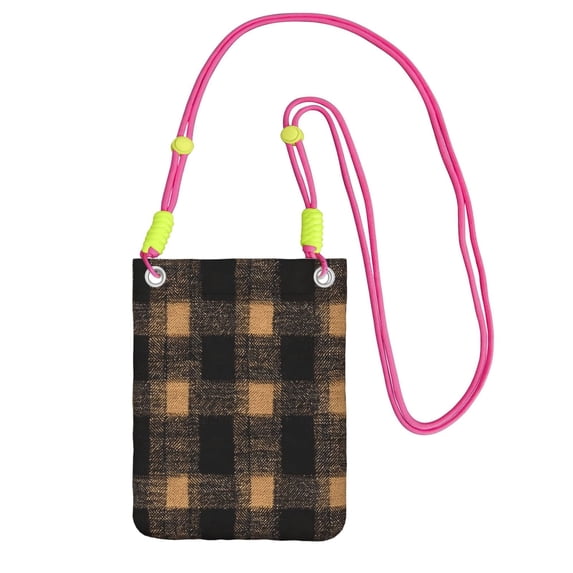 Multi-Color Cross-Body Handbag 8.27×5.91in Waterproof, Scratch-Resistant And Odor-Free Detachable Shoulder Strap Argyle Plaid Brown_17043_1