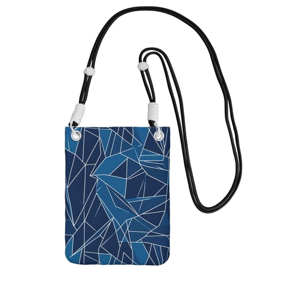 Multi-Color Cross-Body Handbag 8.27×5.91in Waterproof, Scratch-Resistant And Odor-Free Detachable Shoulder Strap Darkgray Geometric Patterns_2