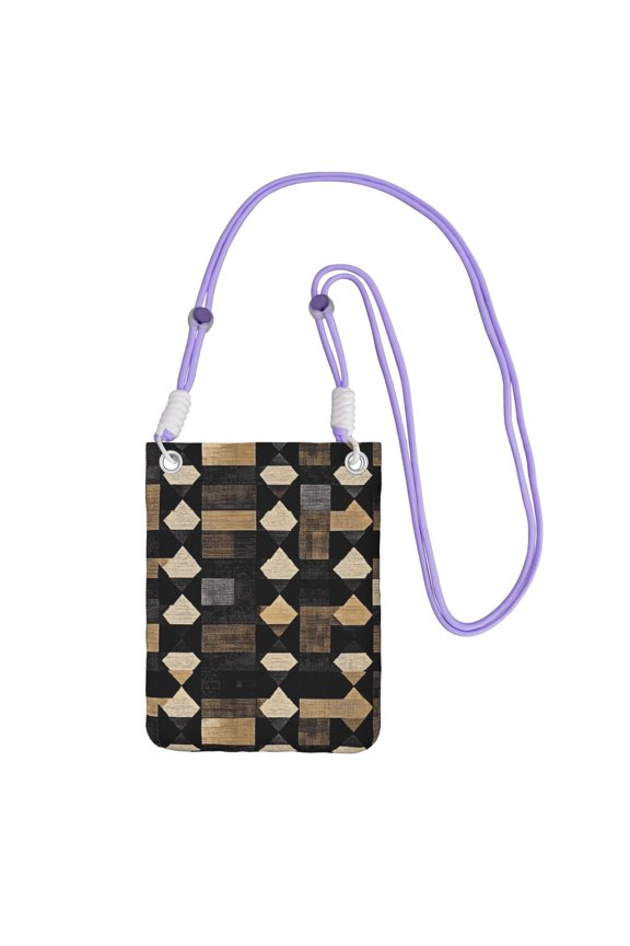 Multi-Color Cross-Body Handbag 8.27×5.91in Waterproof, Scratch-Resistant And Odor-Free Detachable Shoulder Strap Darkvoilet Houndstooth Checkered_2