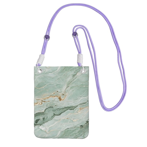 Multi-Color Cross-Body Handbag 8.27×5.91in Waterproof, Scratch-Resistant And Odor-Free Detachable Shoulder Strap Lightseagreen Marble_3