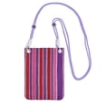 thumbnail image 1 of Multi-Color Cross-Body Handbag 8.27×5.91in Waterproof, Scratch-Resistant And Odor-Free Detachable Shoulder Strap Mediumvioletred Stripe_1, 1 of 8
