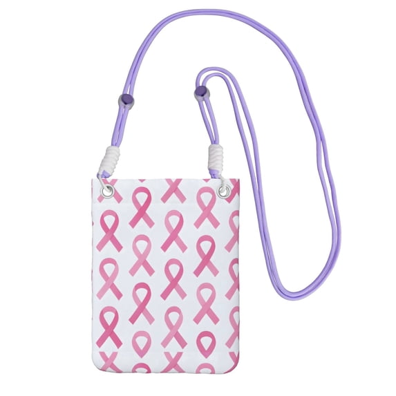 Multi-Color Cross-Body Handbag 8.27×5.91in Waterproof, Scratch-Resistant And Odor-Free Detachable Shoulder Strap Modern Pink Ribbon Pattern