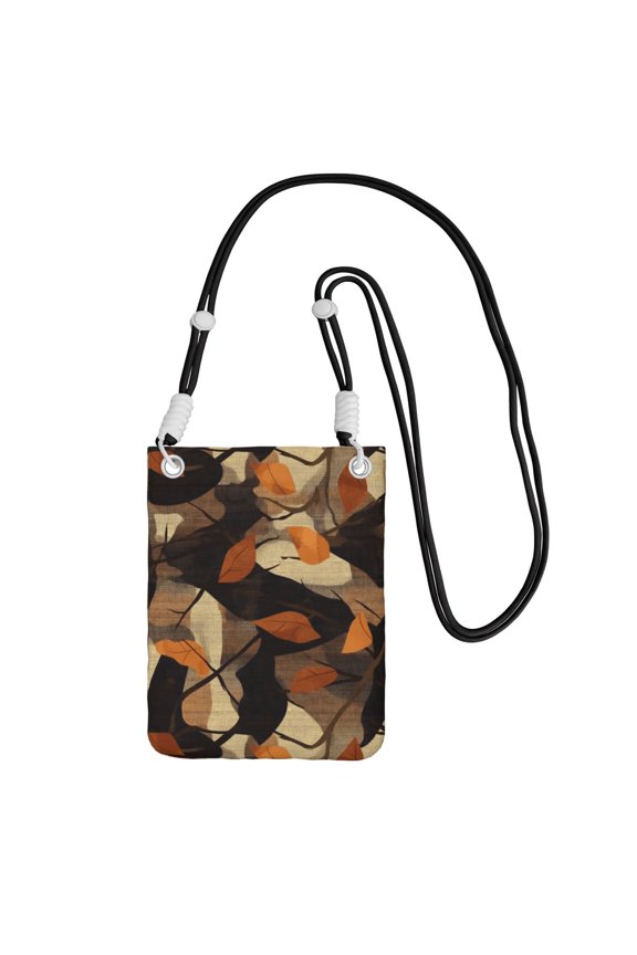 Multi-Color Cross-Body Handbag 8.27×5.91in Waterproof, Scratch-Resistant And Odor-Free Detachable Shoulder Strap Plaid Fall Camo Brown_3