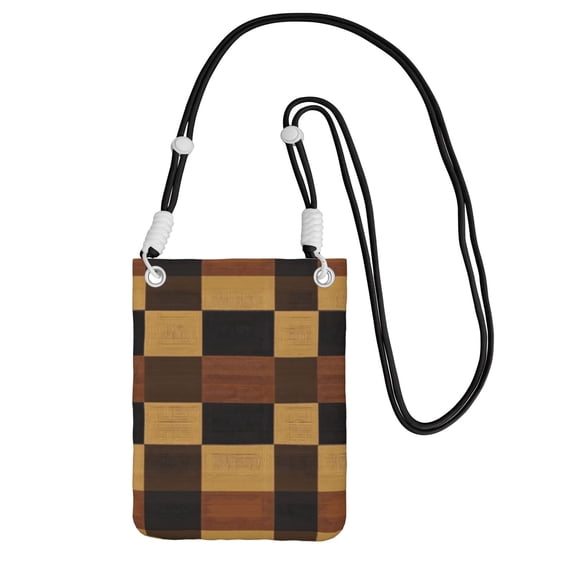 Multi-Color Cross-Body Handbag 8.27×5.91in Waterproof, Scratch-Resistant And Odor-Free Detachable Shoulder Strap Plaid Fall Camo Brown_4