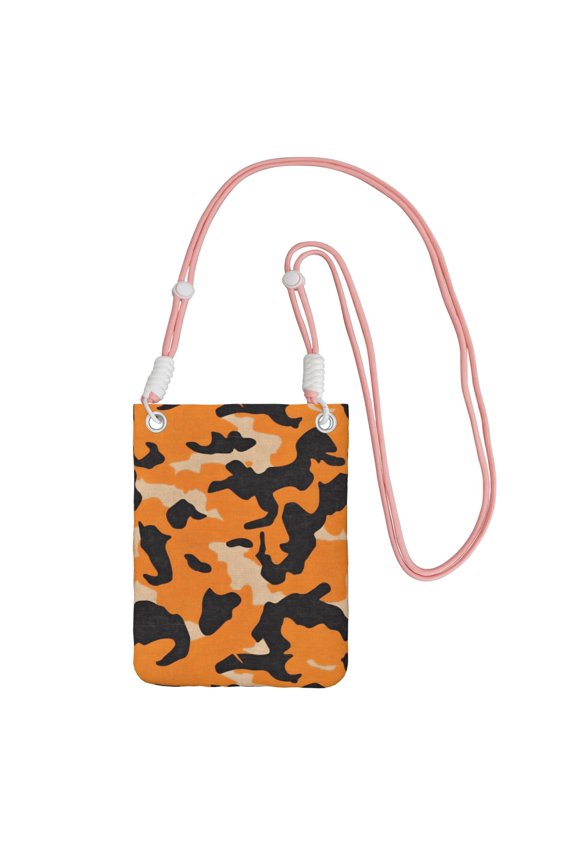 Multi-Color Cross-Body Handbag 8.27×5.91in Waterproof, Scratch-Resistant And Odor-Free Detachable Shoulder Strap Texture Camo Army Orange_4