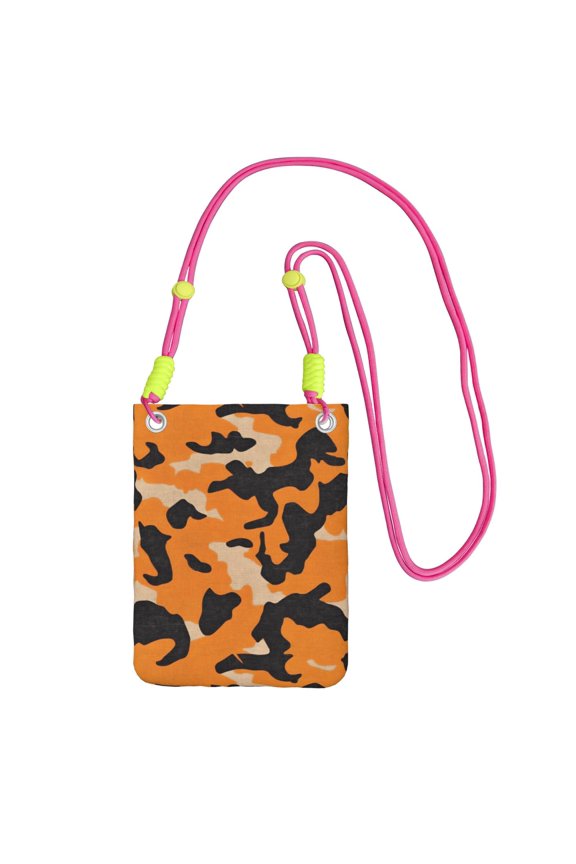 Multi-Color Cross-Body Handbag 8.27×5.91in Waterproof, Scratch-Resistant And Odor-Free Detachable Shoulder Strap Texture Camo Army Orange_4