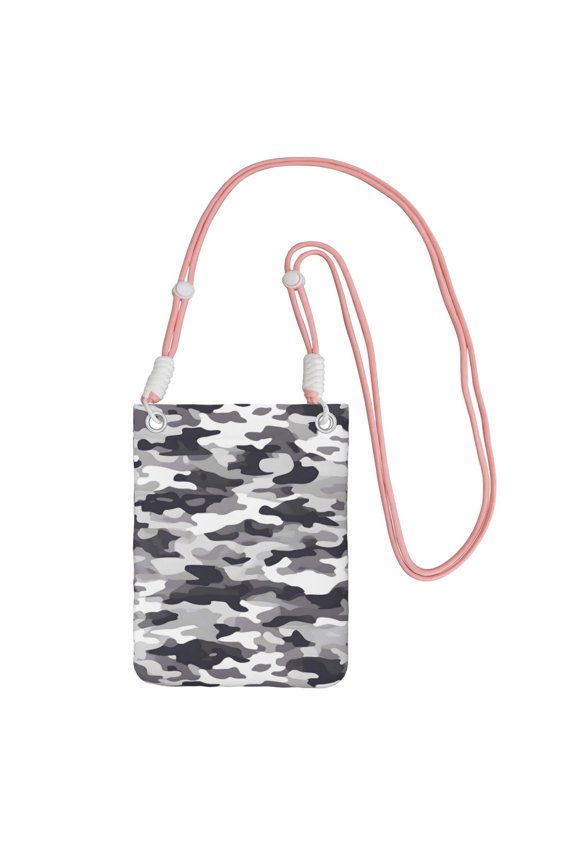 Multi-Color Cross-Body Handbag 8.27×5.91in Waterproof, Scratch-Resistant And Odor-Free Detachable Shoulder Strap Vector Camouflage Pattern Gray_4