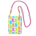 thumbnail image 1 of Multi-Color Cross-Body Handbag 8.27×5.91in Waterproof, Scratch-Resistant And Odor-Free Detachable Shoulder Strap Cancer Awareness Ribbon Pattern - Neon Vibrance, 1 of 4