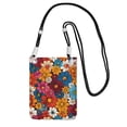 thumbnail image 1 of Multi-Color Cross-Body Handbag 8.27×5.91in Waterproof, Scratch-Resistant And Odor-Free Detachable Shoulder Strap Colorful Floral Pattern Groovy Flowers (1), 1 of 8