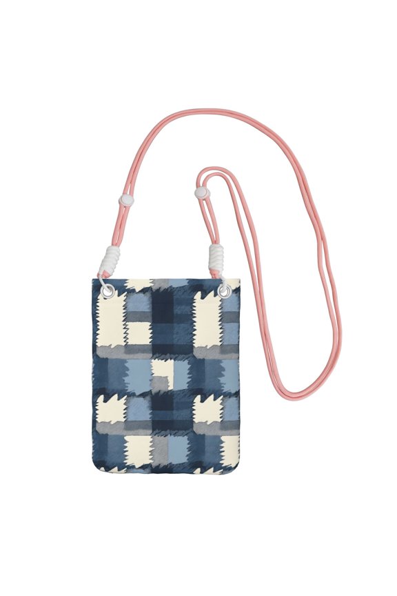 Multi-Color Cross-Body Handbag 8.27×5.91in Waterproof, Scratch-Resistant And Odor-Free Detachable Shoulder Strap Mediumblue Houndstooth Buffalo Plaid Tartan Check Scotland Hand-Drawn Sketch_1