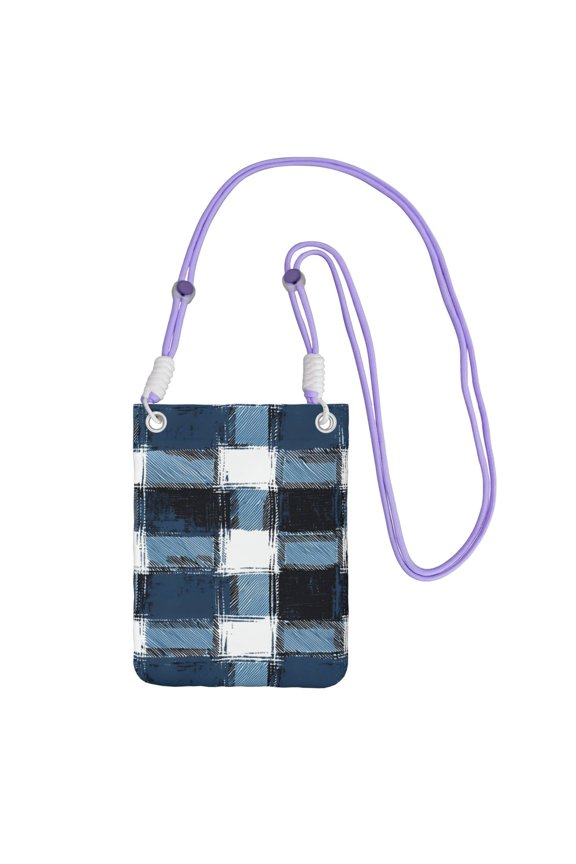 Multi-Color Cross-Body Handbag 8.27×5.91in Waterproof, Scratch-Resistant And Odor-Free Detachable Shoulder Strap Mediumblue Houndstooth Buffalo Plaid Tartan Check Scotland Hand-Drawn Sketch_4