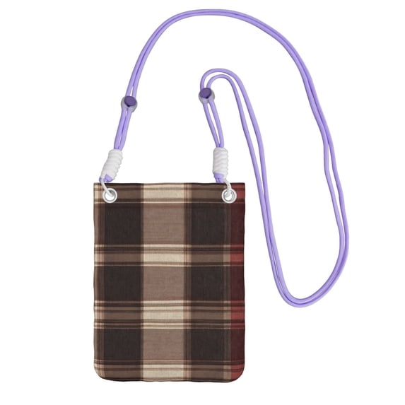 Multi-Color Cross-Body Handbag 8.27×5.91in Waterproof, Scratch-Resistant And Odor-Free Detachable Shoulder Strap Rosybrown Buffalo Plaid Check Tartan Scotland_1