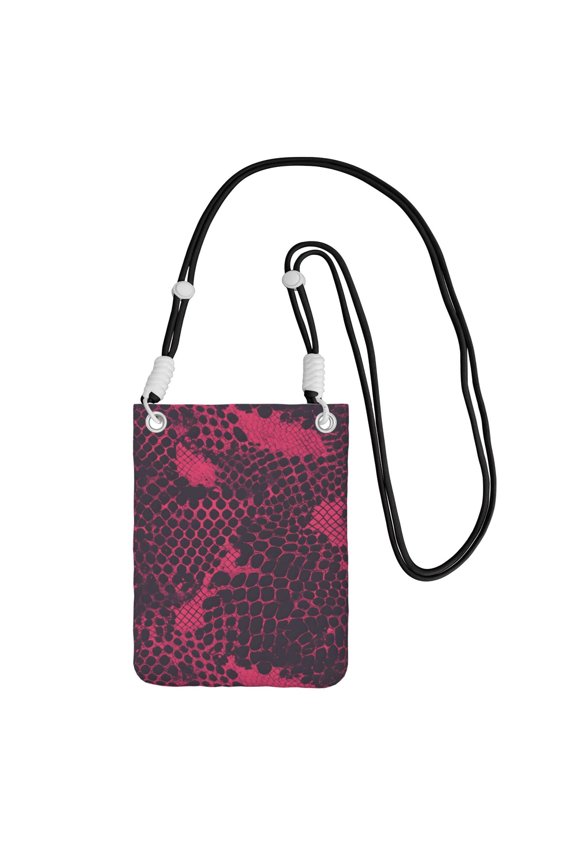 Multi-Color Cross-Body Handbag 8.27×5.91in Waterproof, Scratch-Resistant And Odor-Free Detachable Shoulder Strap Snake Skin Print Style Palevioletred_2