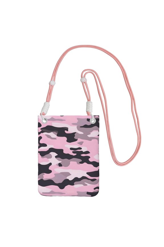 Multi-Color Cross-Body Handbag 8.27×5.91in Waterproof, Scratch-Resistant And Odor-Free Detachable Shoulder Strap Texture Military Camouflage Pattern Abstract Pink_4