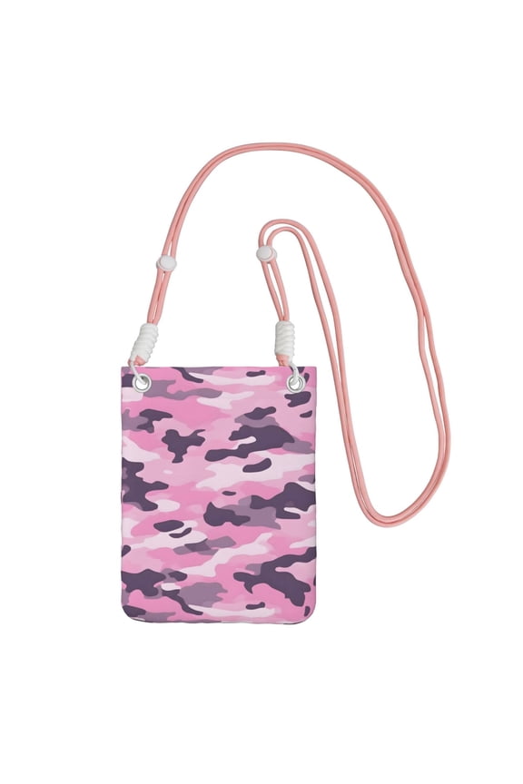 Multi-Color Cross-Body Handbag 8.27×5.91in Waterproof, Scratch-Resistant And Odor-Free Detachable Shoulder Strap Texture Military Camouflage Pattern Abstract Pink_3