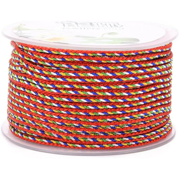 Multi-Color Decorative Nylon Cord Nylon Rope String for Home Decoration Embellish Costumes Bag Drawstrings Orange Red 2mm 25.1 Yards(23m) Red DIY