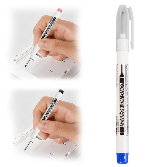Multi-Color Deep-Hole Long-Tip Marker for Ceramic Tile Deep-Hole Marking Pen,Long Head Deep Hole Markers 20Mm Deep Reach Metal Marking Pens .Nib Size (Lxw): 20*1.5Mm.(3Ml)