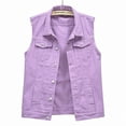 thumbnail image 1 of Multi Color Denim Vest Female Short Spring and Summer Slim Thin Burlap Sleeveless Shoulders Broken Holes Vest Jacket Denim Vest Denim Vest Women Jean Vest Top for Women Sleeveless Jean Jacket Wome, 1 of 4