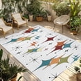 thumbnail image 1 of Multi-Color Diamond Outdoor Rug 3x5 Ft - Reversible Patio Rug Outdoor Camping Rugs, Modern Geometric Middle Century White Indoor Outdoor Area Rugs, Non-Slip Outdoor Carpet Runner for Deck/Porch, 1 of 8