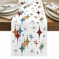 thumbnail image 1 of Multi-Color Diamond Table Runner - 48 Inch Long, Kitchen Dining Table Runner Dresser Scarves, Modern Geometric Middle Century White Farmhouse Decor for Coffee Tables Wedding Party Banquet, 1 of 8