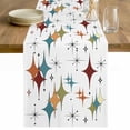 thumbnail image 1 of Multi-Color Diamond Table Runner - 90 Inch Long Modern Geometric Middle Century White Cotton and Linen Blended Dress Scarves Farmhouse Table Runner for Kitchen Dining, Coffee Table, 13" x 90", 1 of 8