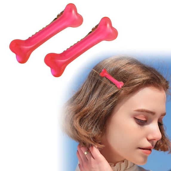 Multi Color Dog Bone Hair Clips Artificial Dog Bone Hair Clips Christmas Party Women'sand Girls' Hair Accessories Barrettes Red