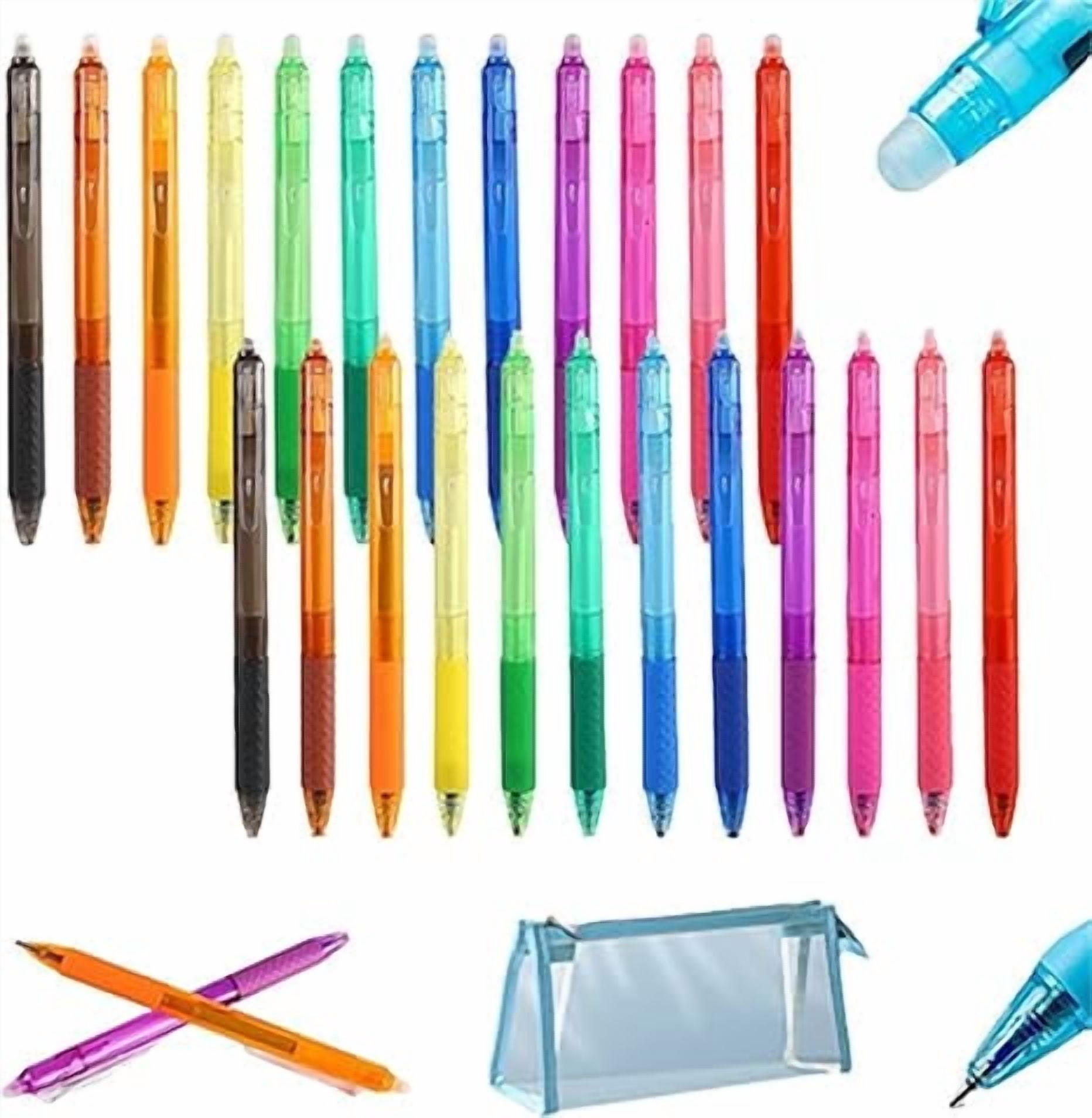 Multi Color Erasable Gel Pens, 12 Pack 0.7mm Retractable Fine Point, Smooth Writing Comfort Grip, Built-in Eraser Make Mistakes Disappear for Note Taking Journaling Drawing
