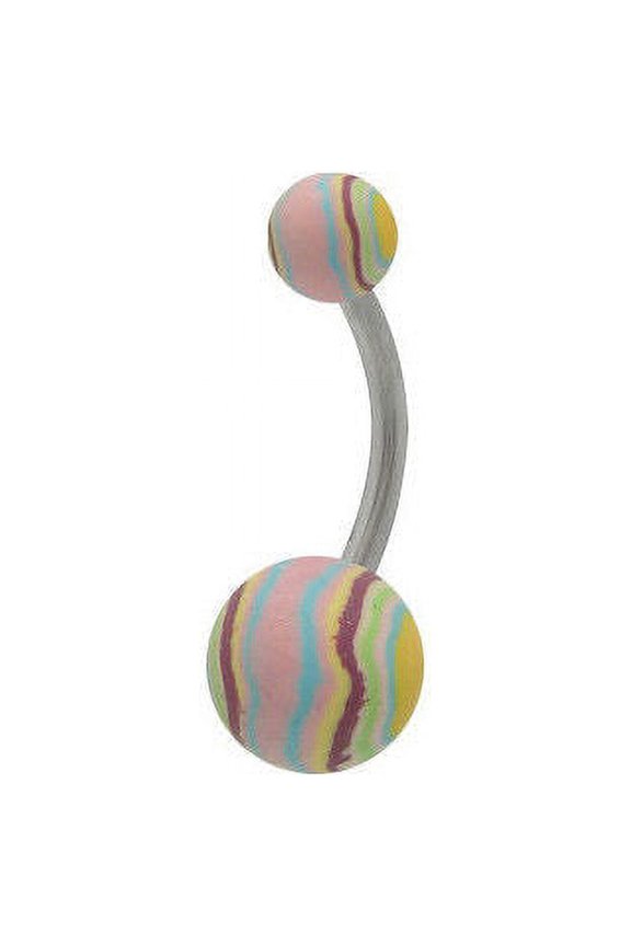 Multi Color Fimo Beads Belly Ring