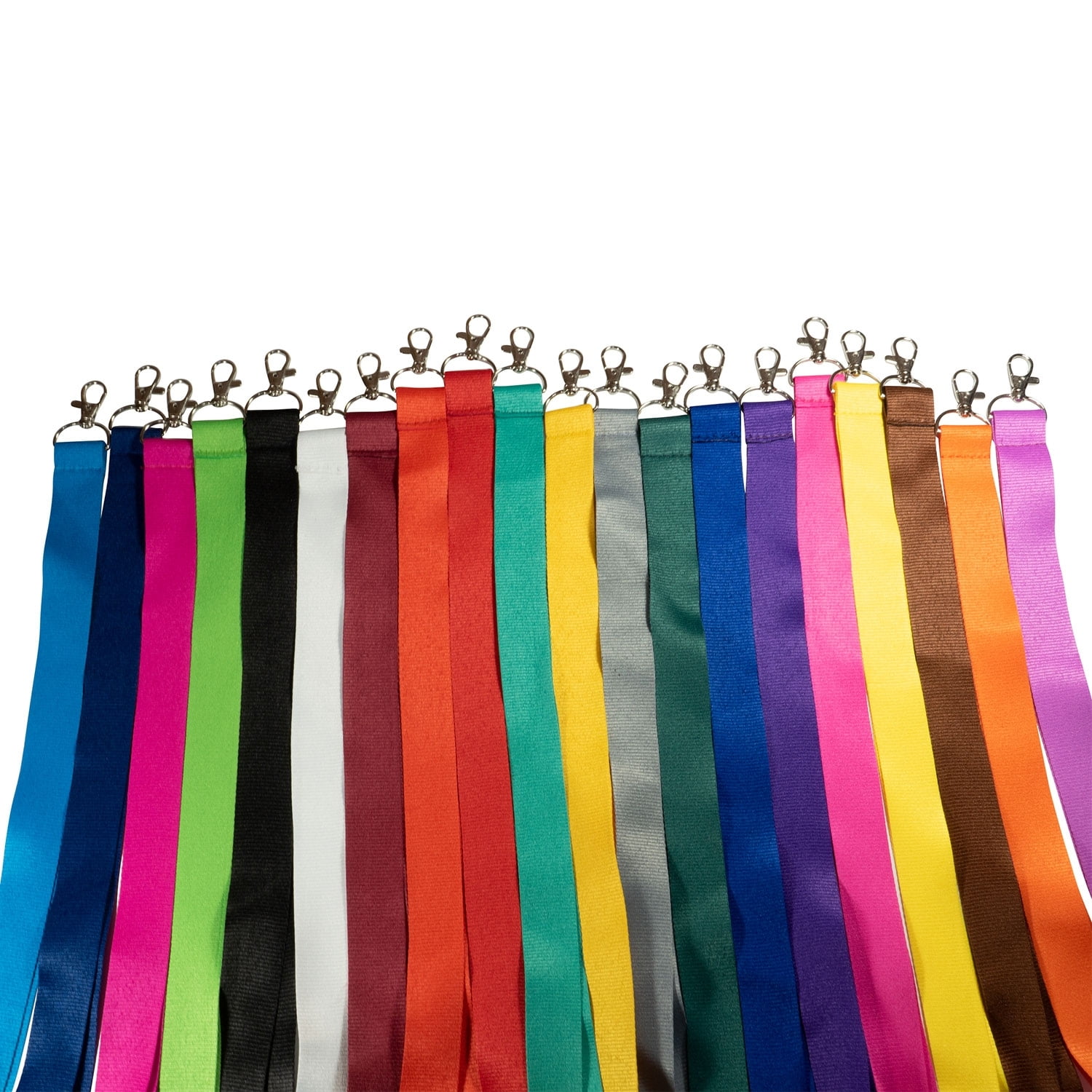 Multi Color Flat Polyester Keychain Holder Lanyard Set of 20