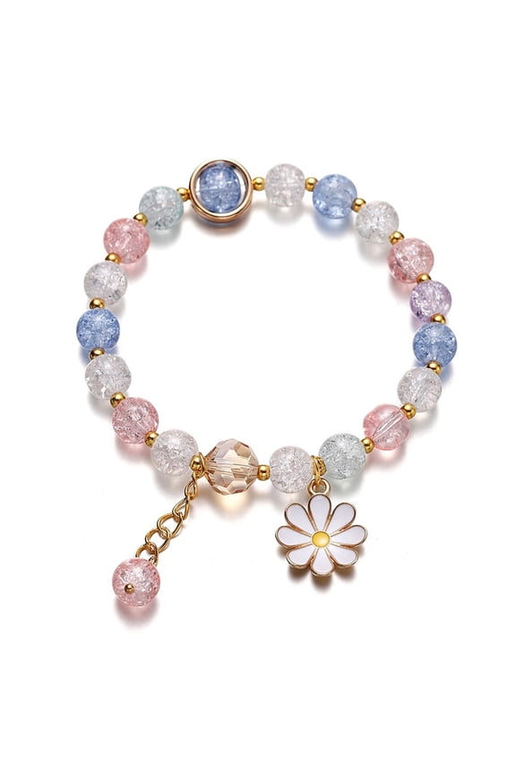 Multi-Color Floral Bracelet Stylish Daisy Beads Handmade Jewelry Women Gift
