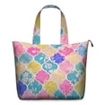 thumbnail image 1 of Multi Color Floral Checkered Pattern Travel Tote Bags for Women Carry On,Large Weekender Bags for Women Travel,Multi Functional Duffle Bag for Work,Shopping,Sports, 1 of 5