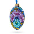 thumbnail image 1 of Multi Color Flowers Glass Egg Ornament 4 Inches, 1 of 5