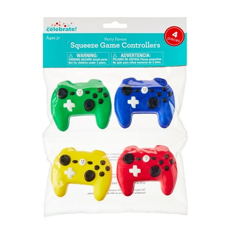 4 Count, Multicolor Squeeze Game Controllers, Party Favors, by Way To Celebrate