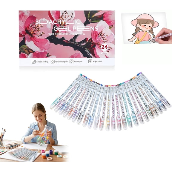 Multi-Color Gel Pen Set, Scented Lava Gel Pen Set, Scented Lava Gel Pens, 1.0mm Scented Lava Pens, 12/24/36/48 Color Pack Set, Smooth Ink Flow, For Coloring, Drawing, Painting, Sketching (24 Color)