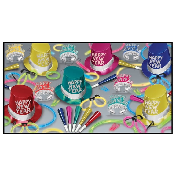 New Year's Eve Multi-Color Glow Party Assortment for 50