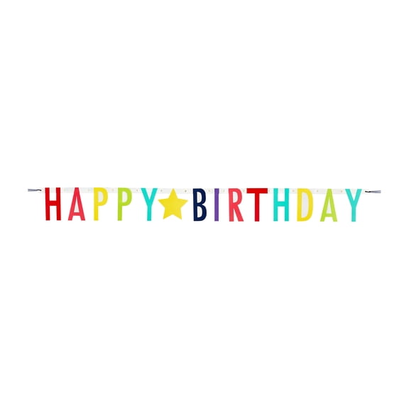 Multi-Color Happy Birthday Paper Party Banner, 8 ft, by Way To Celebrate
