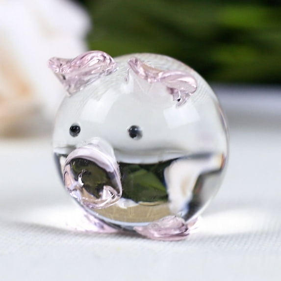 Multi-Color Home&Office Art&Collection Crystal Home Decoration Souvenir Gifts Table Ornaments Little Pig Figurines Paperweight Crafts Crystal Miniature PINK