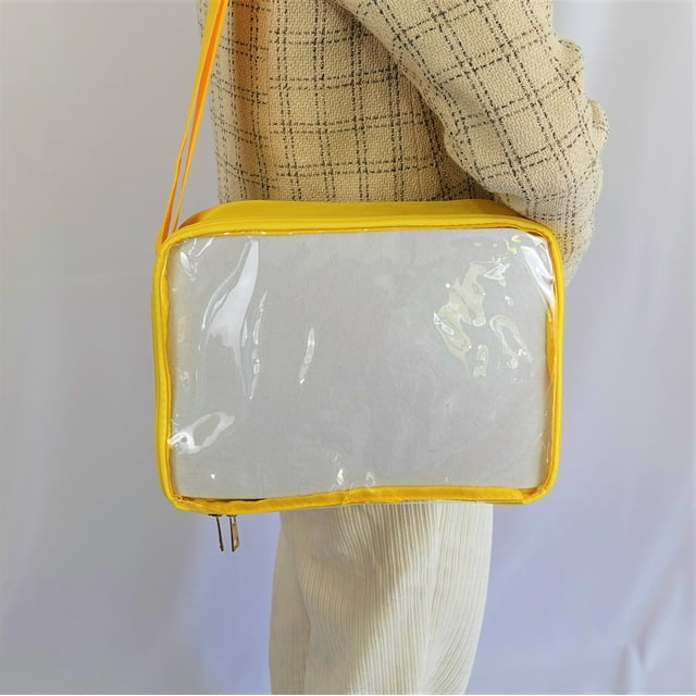 Multi-Color Ita Crossbody Bag and Multi-Color Insert, Ita Messenger Bag, Window Bag, Pin Purse, Pin Display Bag, Ita Bags, Pin Trading Bag, Itabag, Shoulder Ita Bag.
