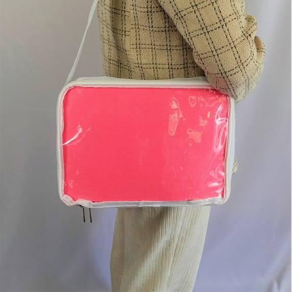 Multi-Color Ita Crossbody Bag and Multi-Color Insert, Ita Messenger Bag, Window Bag, Pin Purse, Pin Display Bag, Ita Bags, Pin Trading Bag, Itabag, Shoulder Ita Bag.