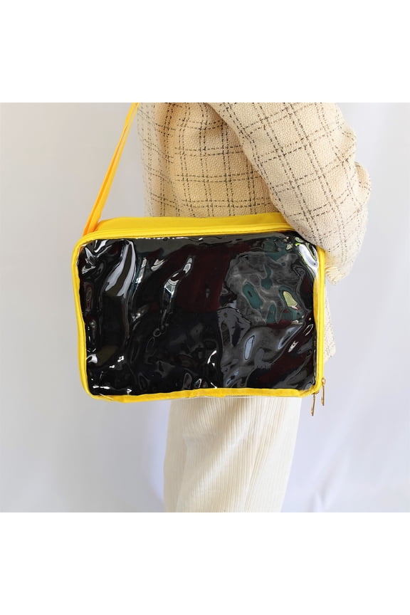 Multi-Color Ita Crossbody Bag and Multi-Color Insert, Ita Messenger Bag, Window Bag, Pin Purse, Pin Display Bag, Ita Bags, Pin Trading Bag, Itabag, Shoulder Ita Bag.