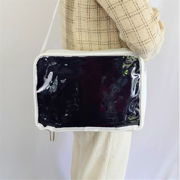 Multi-Color Ita Crossbody Bag and Multi-Color Insert, Ita Messenger Bag, Window Bag, Pin Purse, Pin Display Bag, Ita Bags, Pin Trading Bag, Itabag, Shoulder Ita Bag.