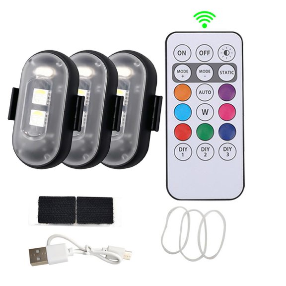 Multi-Color LED Warning Light with Remote Control for Car Safety
