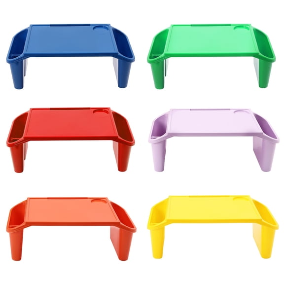 Multi-Color Lap Desk Set - 6-Piece No Assembly Trays with 15kg Load Capacity for Home & School