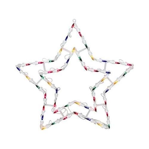 MultiColor Lighted Star Christmas Window Silhouette Decoration